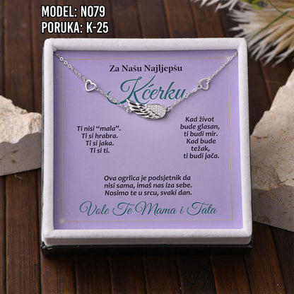 Narukvica “Krilo anđela” – Poklon za Kćerku | 925 srebro + poruka