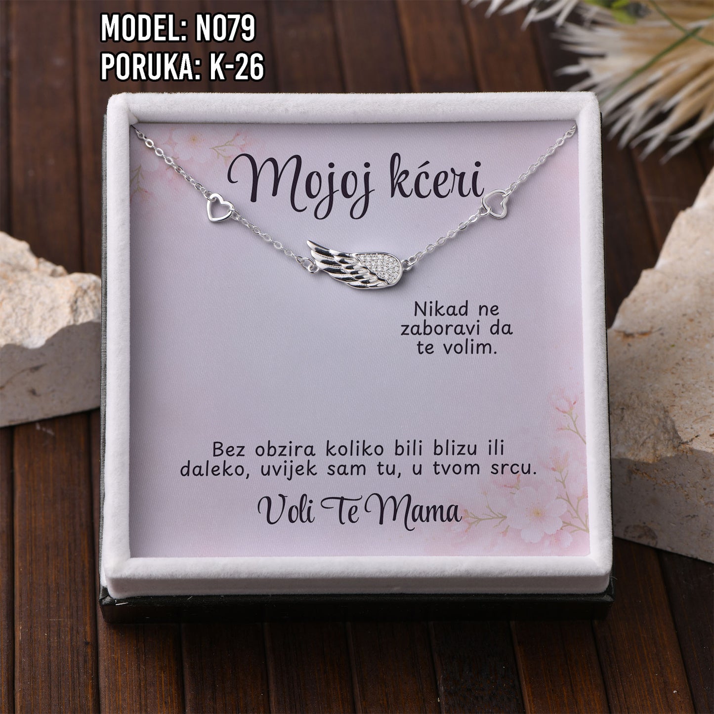 Narukvica “Krilo anđela” – Poklon za Kćerku | 925 srebro + poruka