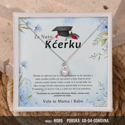 Poklon za maturu za kćerku – biserna ogrlica od 925 srebra sa posvetom