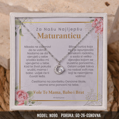 925 Srebrena Ogrlica sa Posvetom - Maturski Poklon za Kćer