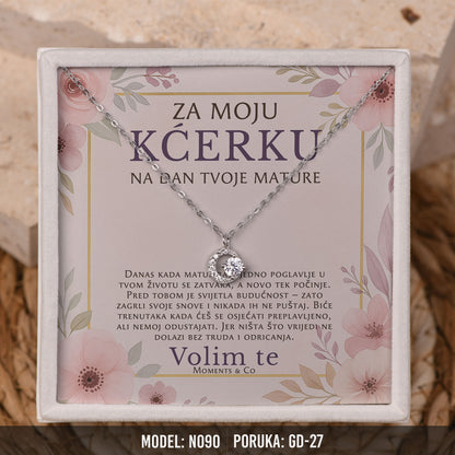 925 Srebrena Ogrlica sa Posvetom - Maturski Poklon za Kćer