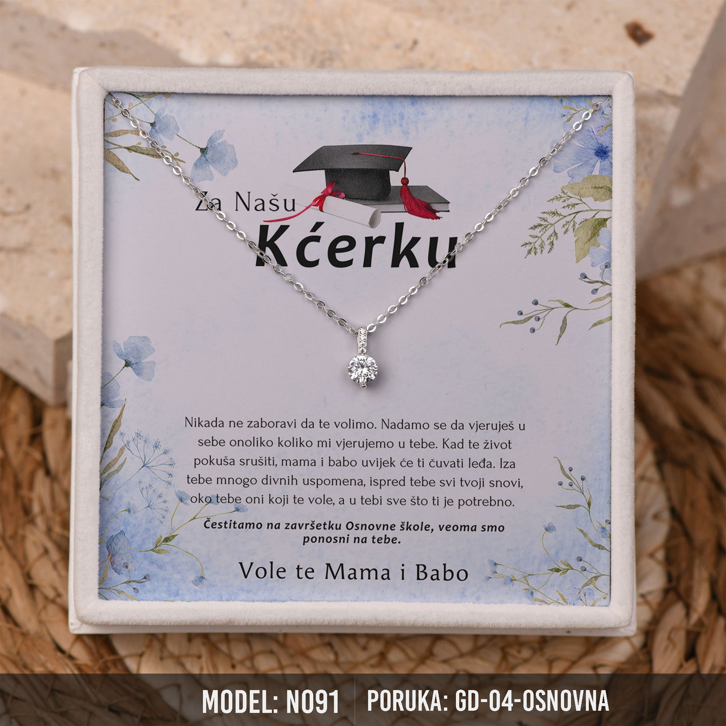 Poklon za maturu za kćerku – ogrlica od 925 srebra sa posvetom
