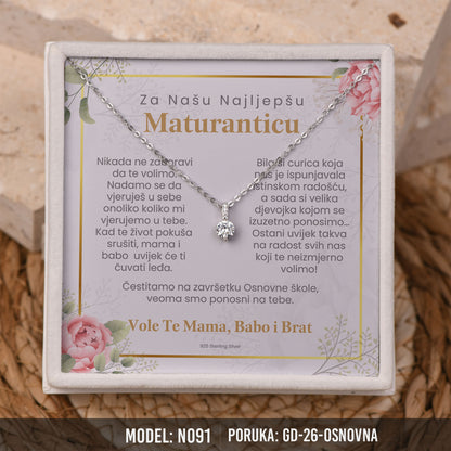 Poklon za maturu za kćerku – ogrlica od 925 srebra sa posvetom