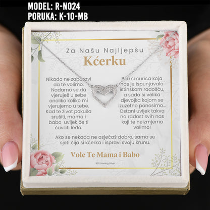 Poklon za Kćerku - 925 Srebreni Lančić sa Emotivnom Porukom