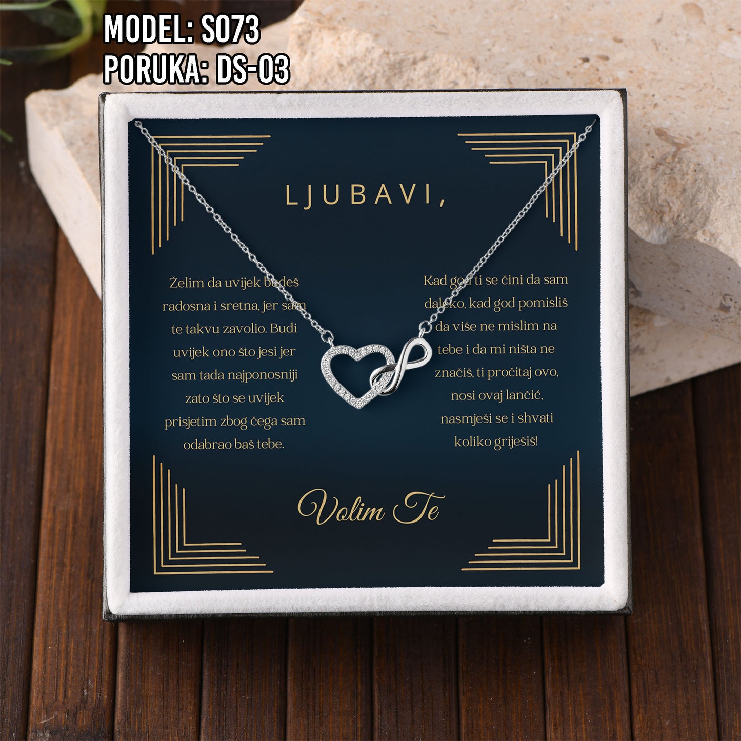 Lančić – 925 srebro u poklon kutiji + poruka po izboru