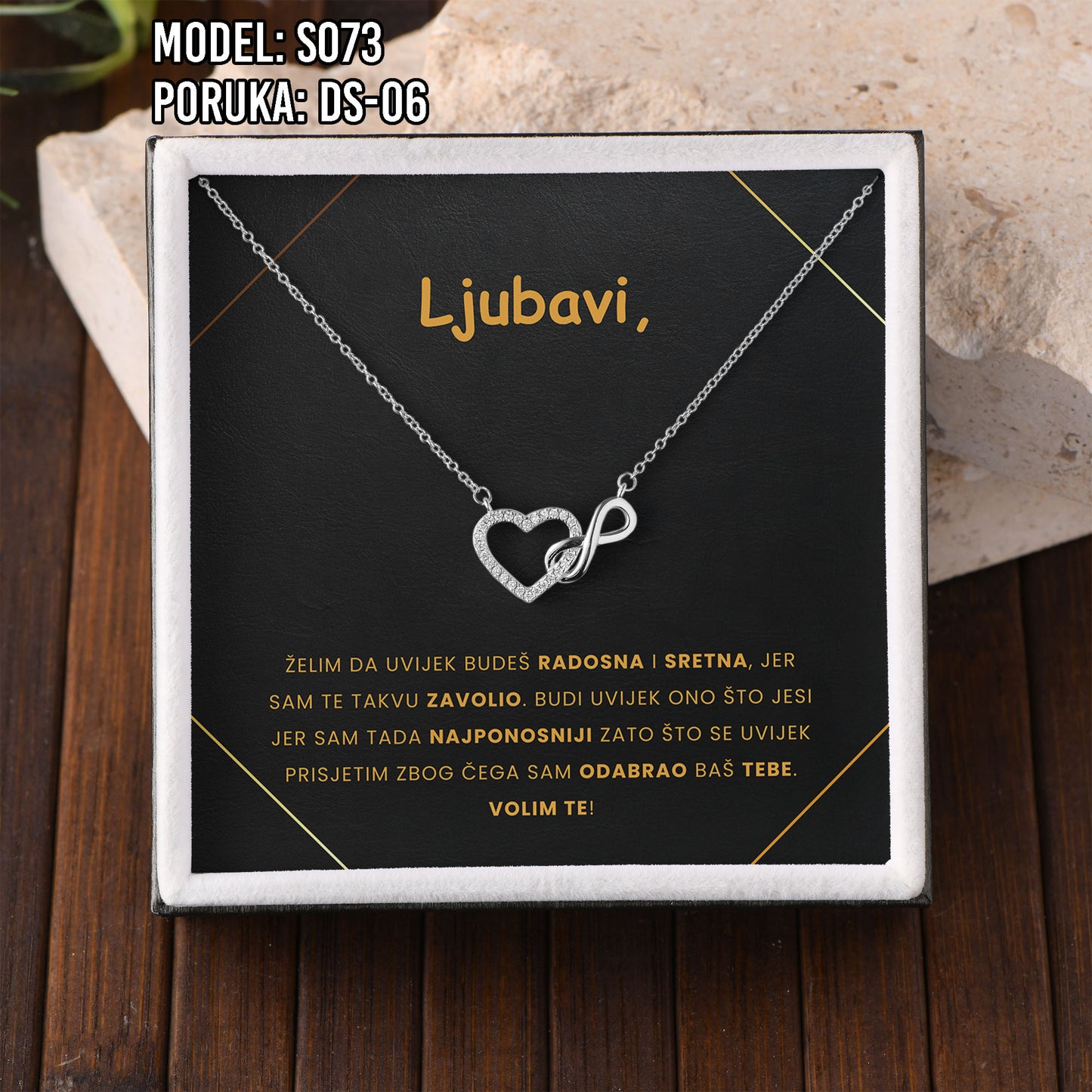 Lančić – 925 srebro u poklon kutiji + poruka po izboru