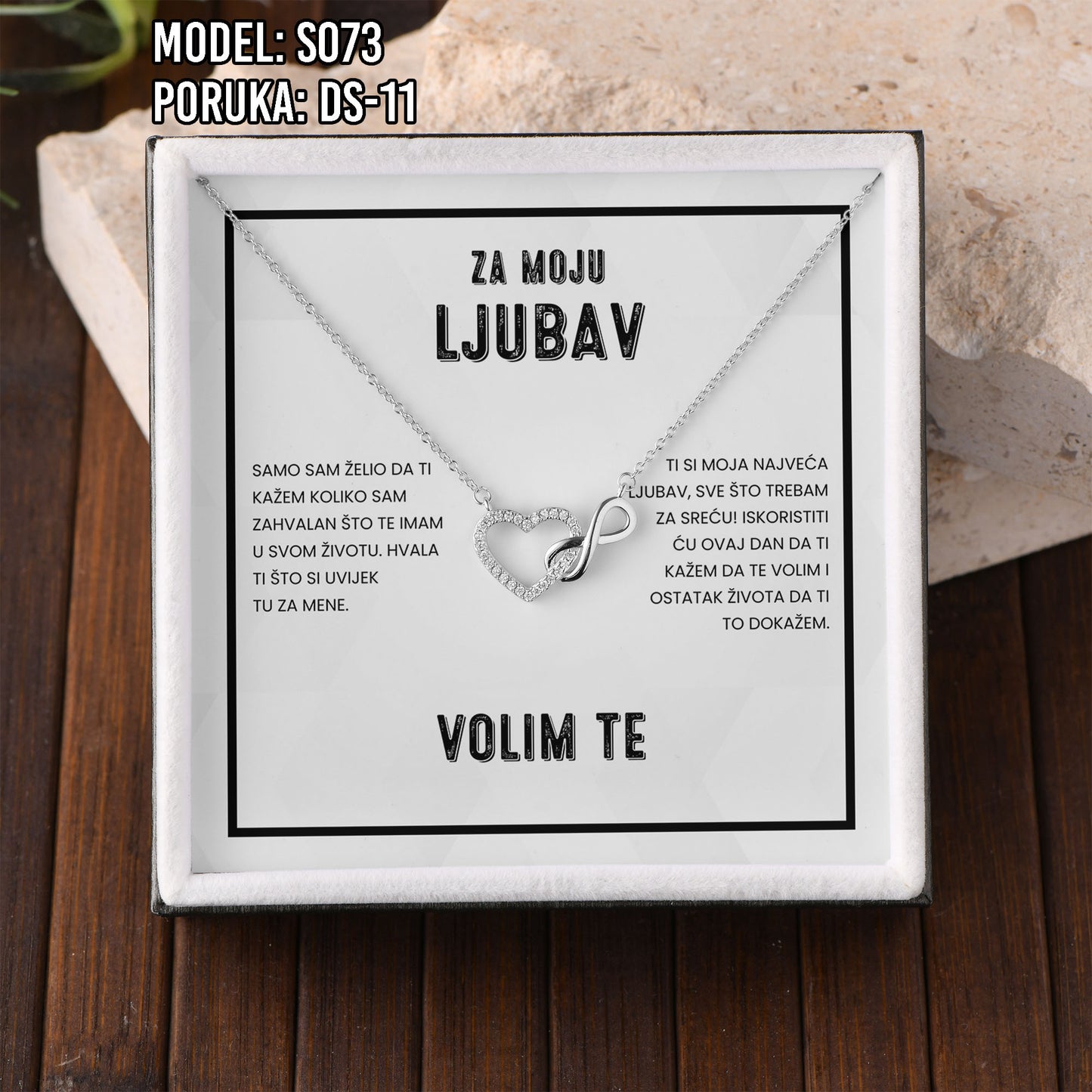 Lančić – 925 srebro u poklon kutiji + poruka po izboru