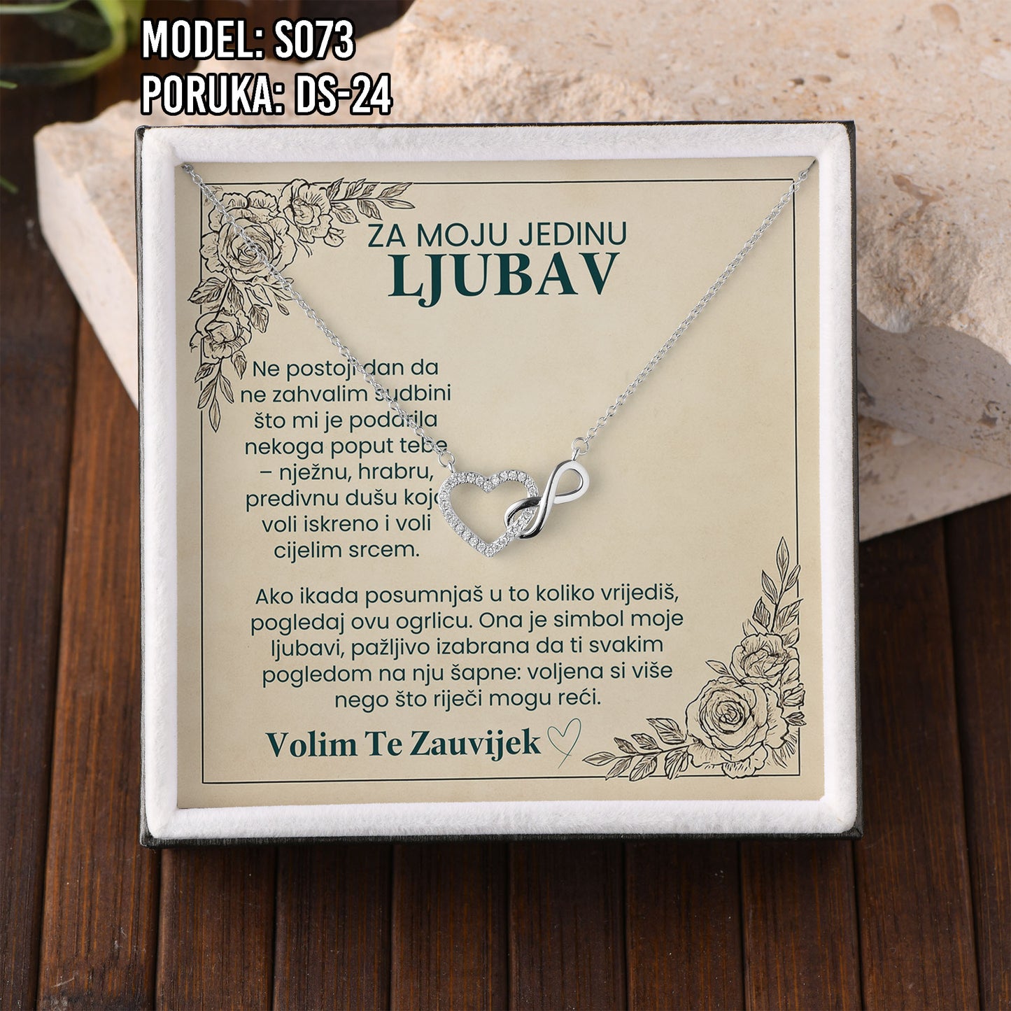 Lančić – 925 srebro u poklon kutiji + poruka po izboru