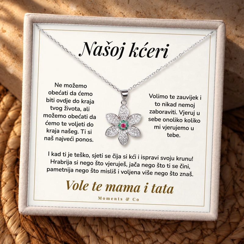 Cvijet od cirkona u poklon kutiji