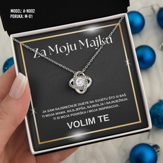 Za Moju Majku - 925 Srebreni Lančić - Poklon za Mamu sa Porukom