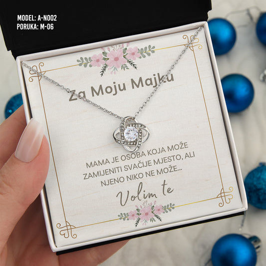 Za Moju Majku - 925 Srebreni Lančić - Poklon za Mamu sa Porukom