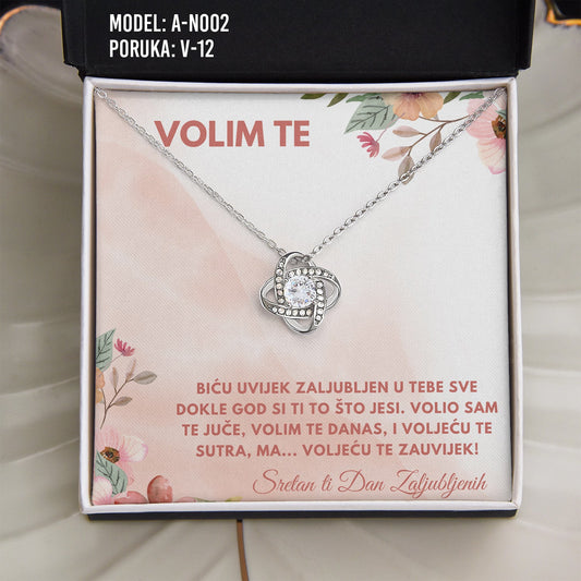 925 Srebreni Lančić za Porukom - Poklon za Valentinovo, Dan Zaljubljenih