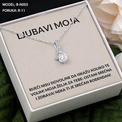 Za Suprugu ili Djevojku - 925 Srebreni Lančić - Ljubavi Moja Srećan Rođendan