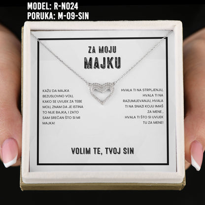 Za Moju Majku - 925 Srebreni Lančić - Poklon za Mamu od Sina- Volim te, Tvoj Sin